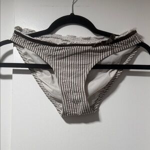 Juicy Couture Brown and White Striped Bikini Bottom